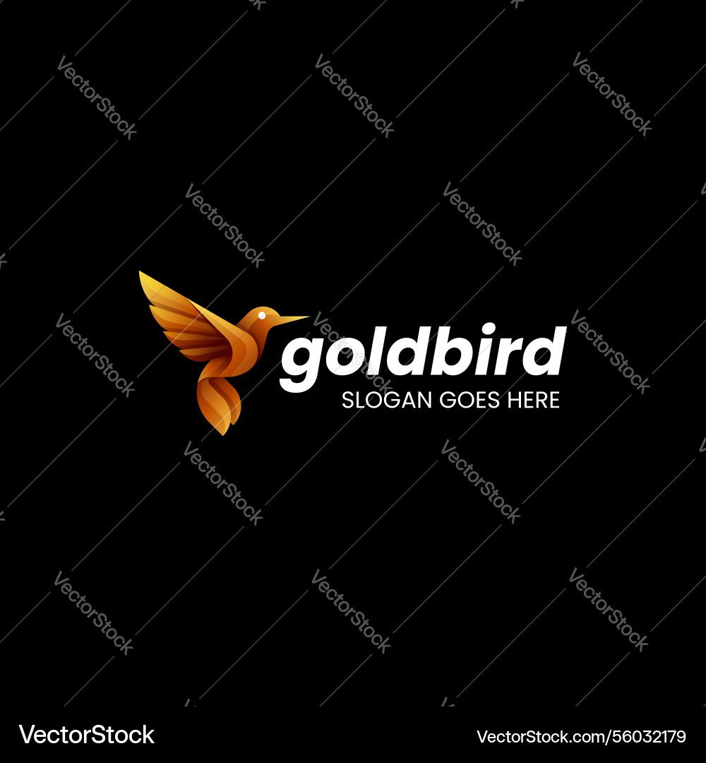 Gold bird gradient colorful logo Gold bird gradient colorful logo vector image