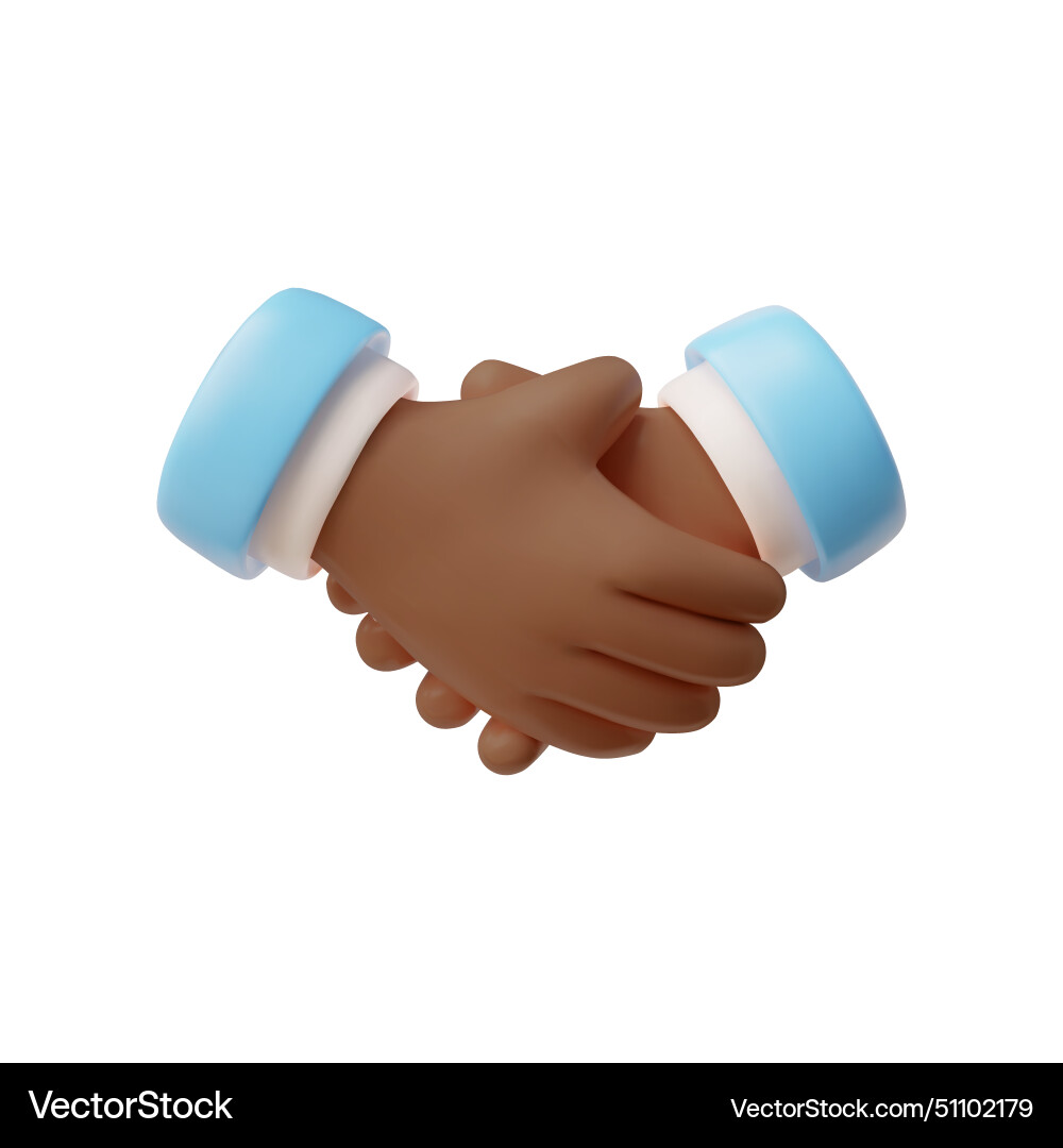 Handshake agreement 3d Royalty Free Vector Image