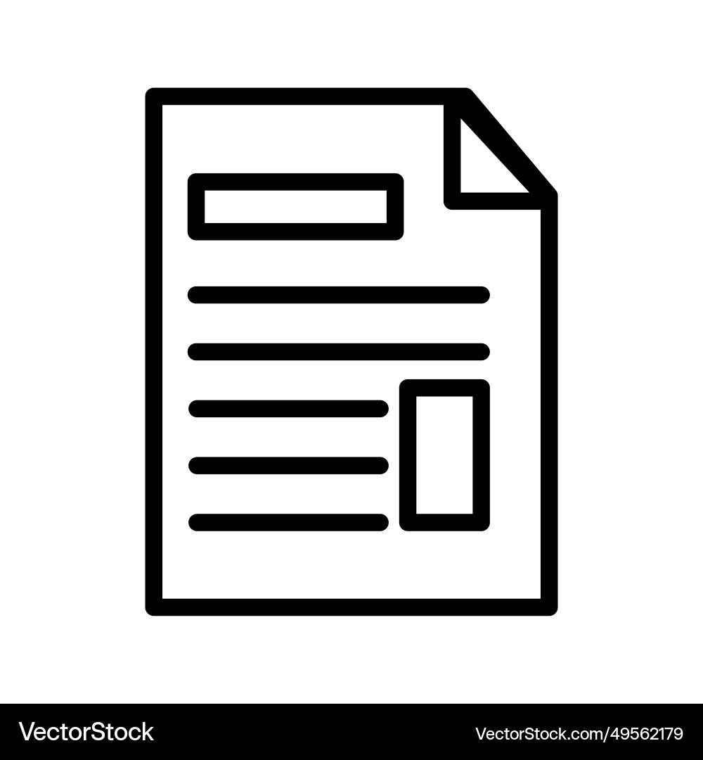 Line icon document used to represent a file Line icon document used to represent a file vector image