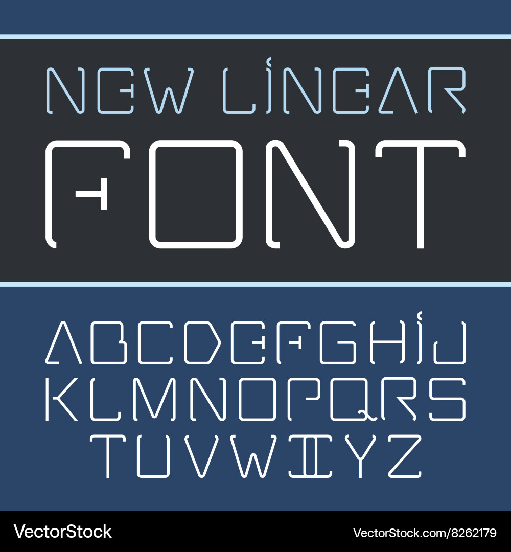 Linear font - simple and minimalistic Vector Image