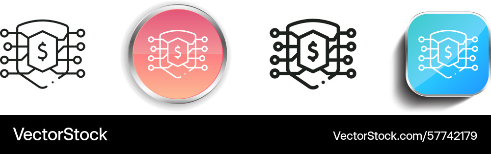 Protection icon thin linear regular and button Protection icon thin linear regular and button vector image