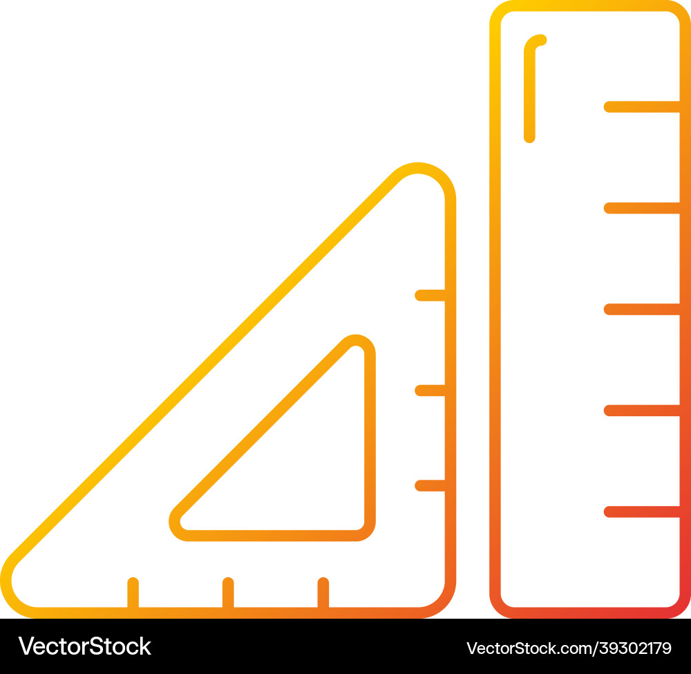 Ruler gradient linear icon Ruler gradient linear icon vector image
