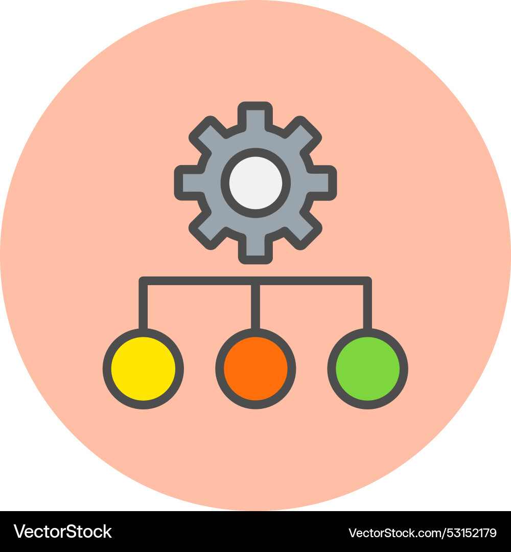 Scheme line filled circle icon Vector Image