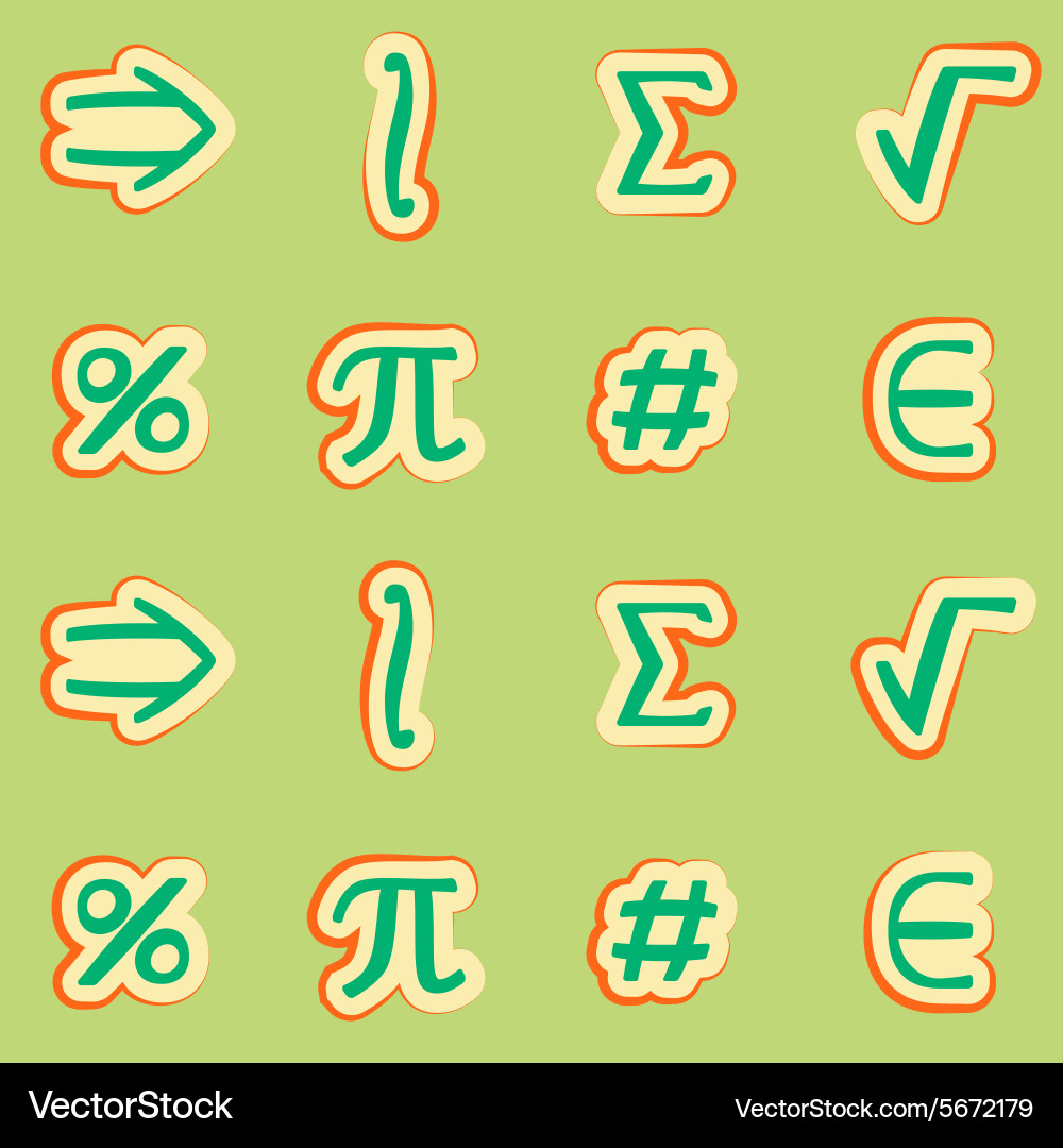 Seamless background with mathematical symbols Vector Image