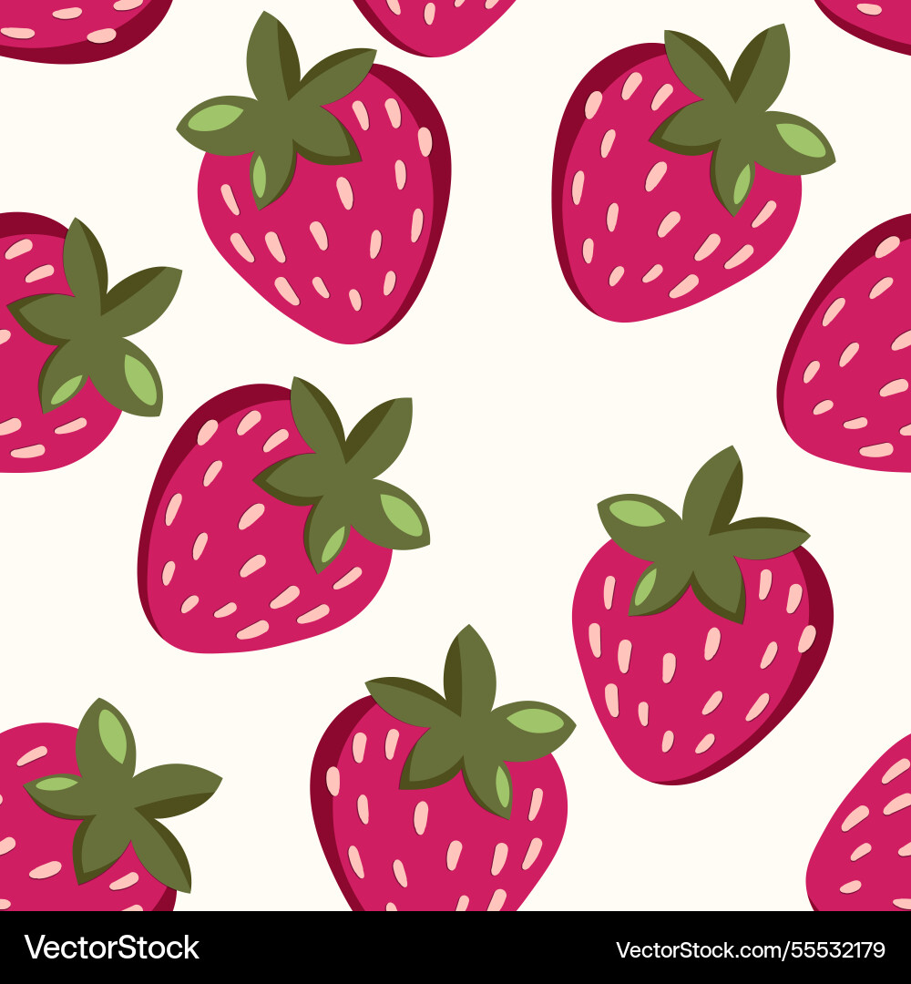 Seamless pattern with strawberry on color Vector Image