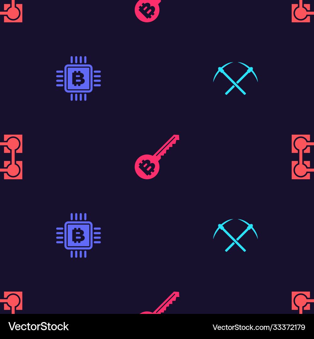Set crossed pickaxe cpu mining farm Set crossed pickaxe cpu mining farm Vector Image