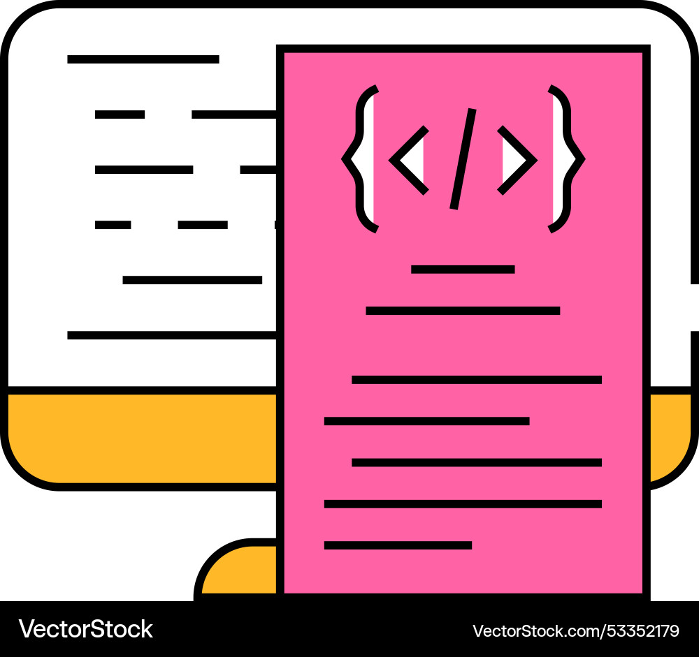 Software documentation technical writer icon color Vector Image