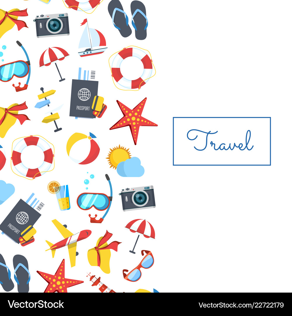 Travel elements background with place Travel elements background with place vector image
