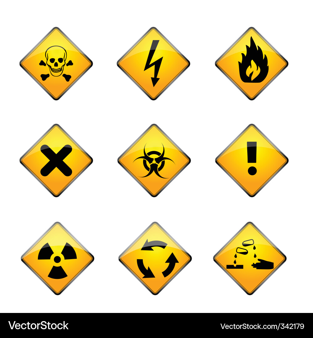 Warning Icons Set Vector Image