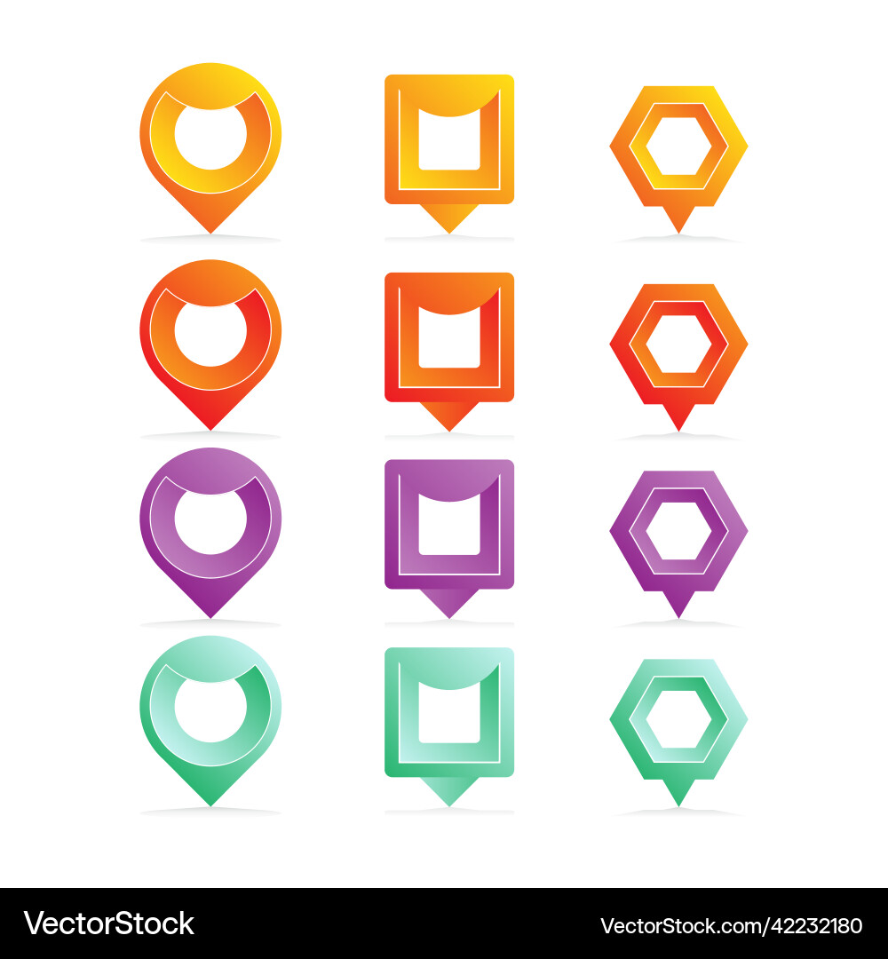 3d map pin template element 3d map pin template element Vector Image