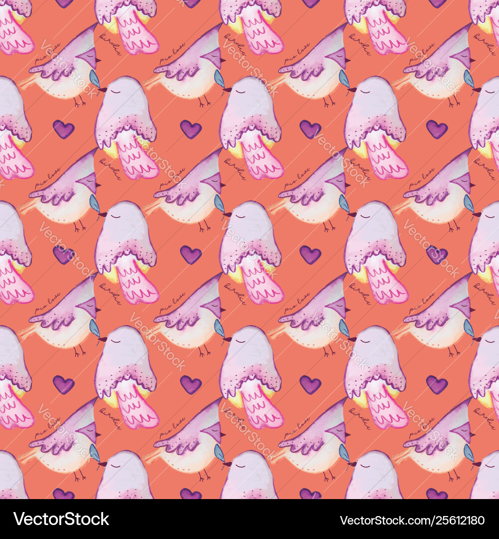 Birds seamless repeat print pattern tile Vector Image