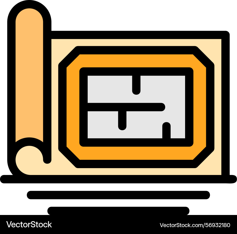 Blueprint line filled style icon design vector image