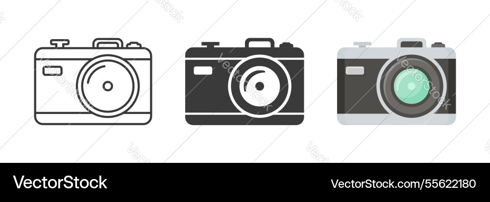 Camera icon set collection in flat style Camera icon set collection in flat style vector image