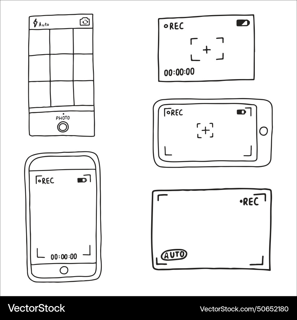 Camera viewfinder application interface vector image