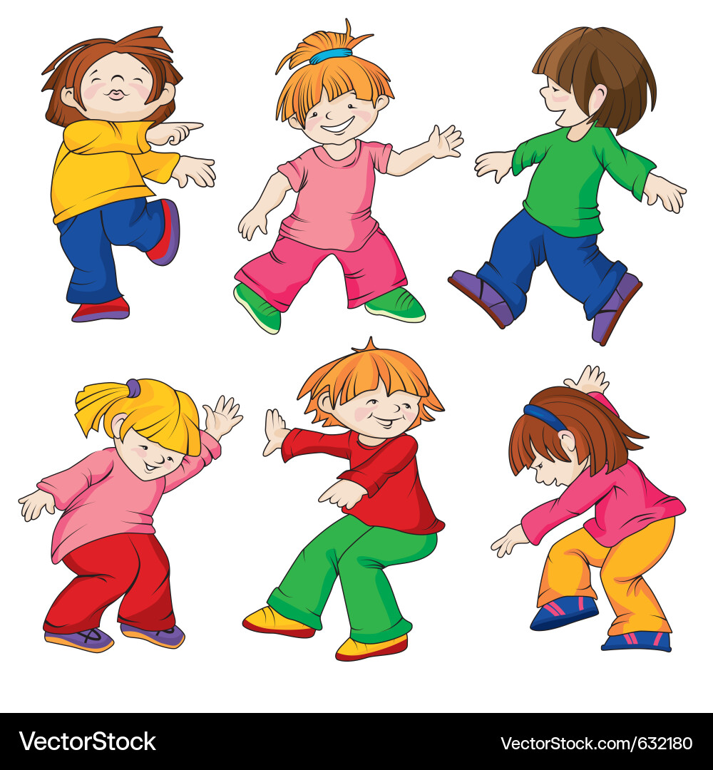 Children Dancing Together vector image