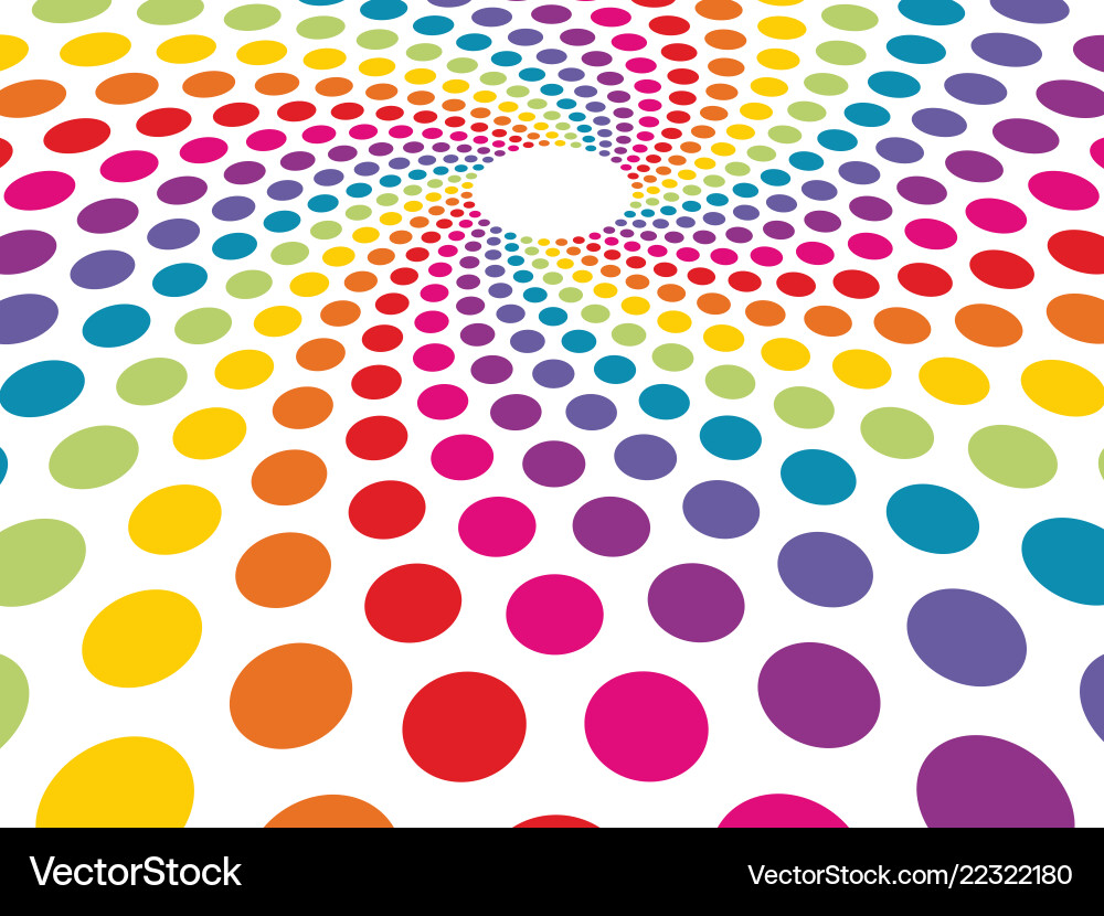 Circular background composed of colorful dots Vector Image