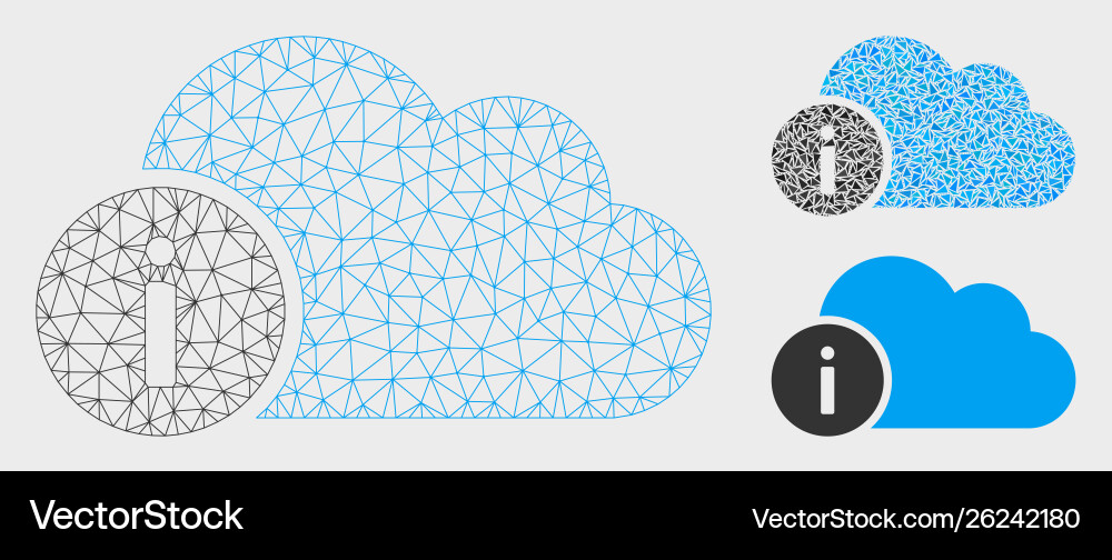 Cloud info mesh network model and triangle Cloud info mesh network model and triangle vector image