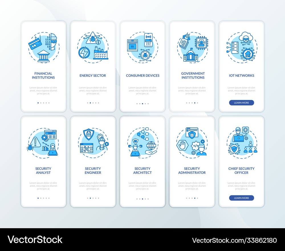 Computer security onboarding mobile app page Computer security onboarding mobile app page vector image