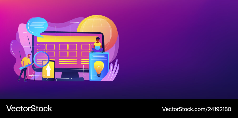 Core system development concept banner header Core system development concept banner header Vector Image