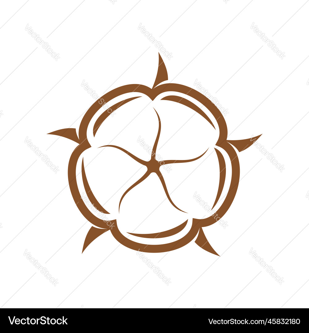 Cotton flower icon organic symbol for soft fabric Cotton flower icon organic symbol for soft fabric vector image
