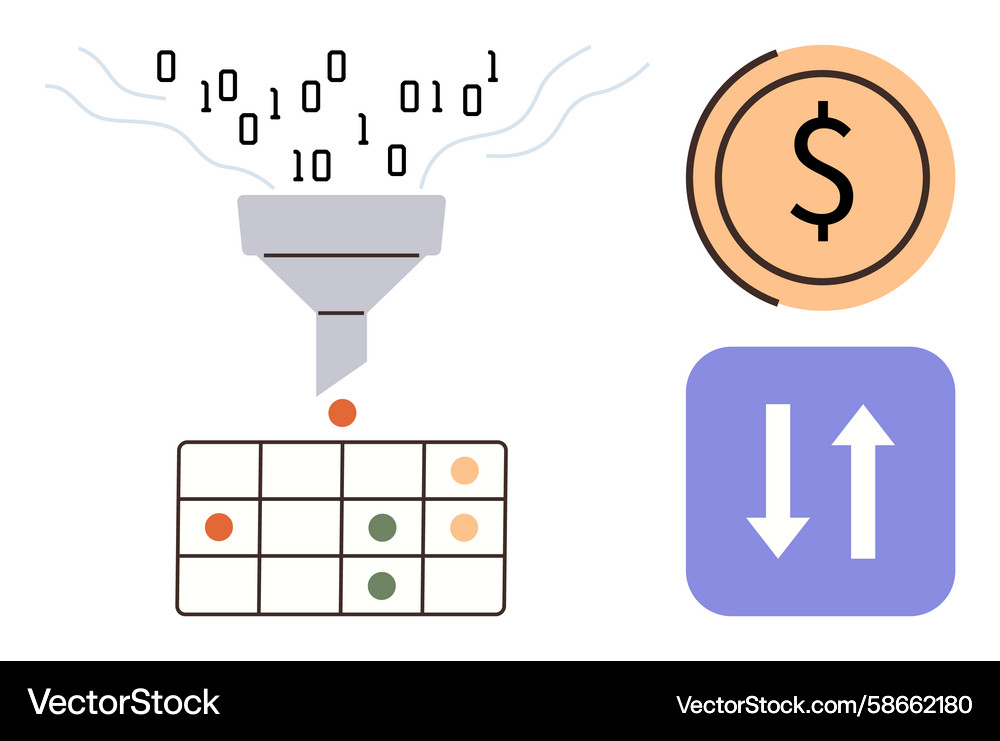 Data Filtering and Analysis Vector Image