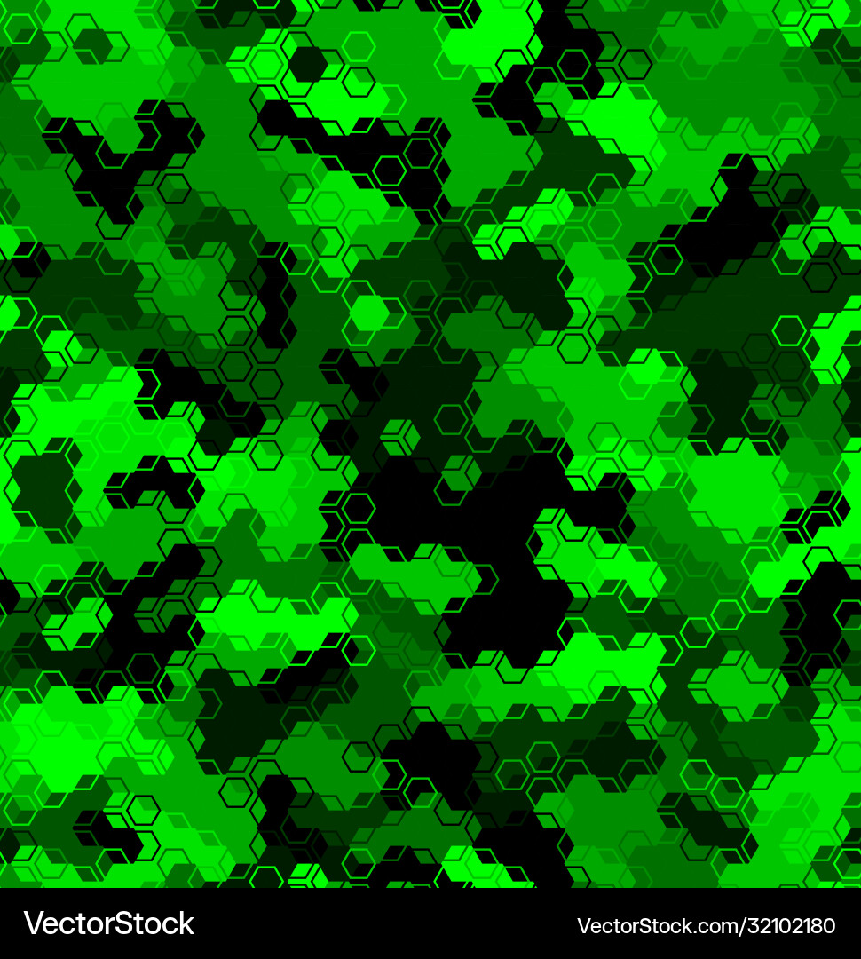 Emerald pattern triangles hexagons squares vector image