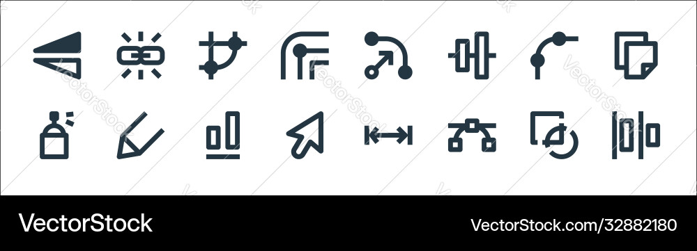 Graphic design line icons linear set quality Graphic design line icons linear set quality vector image