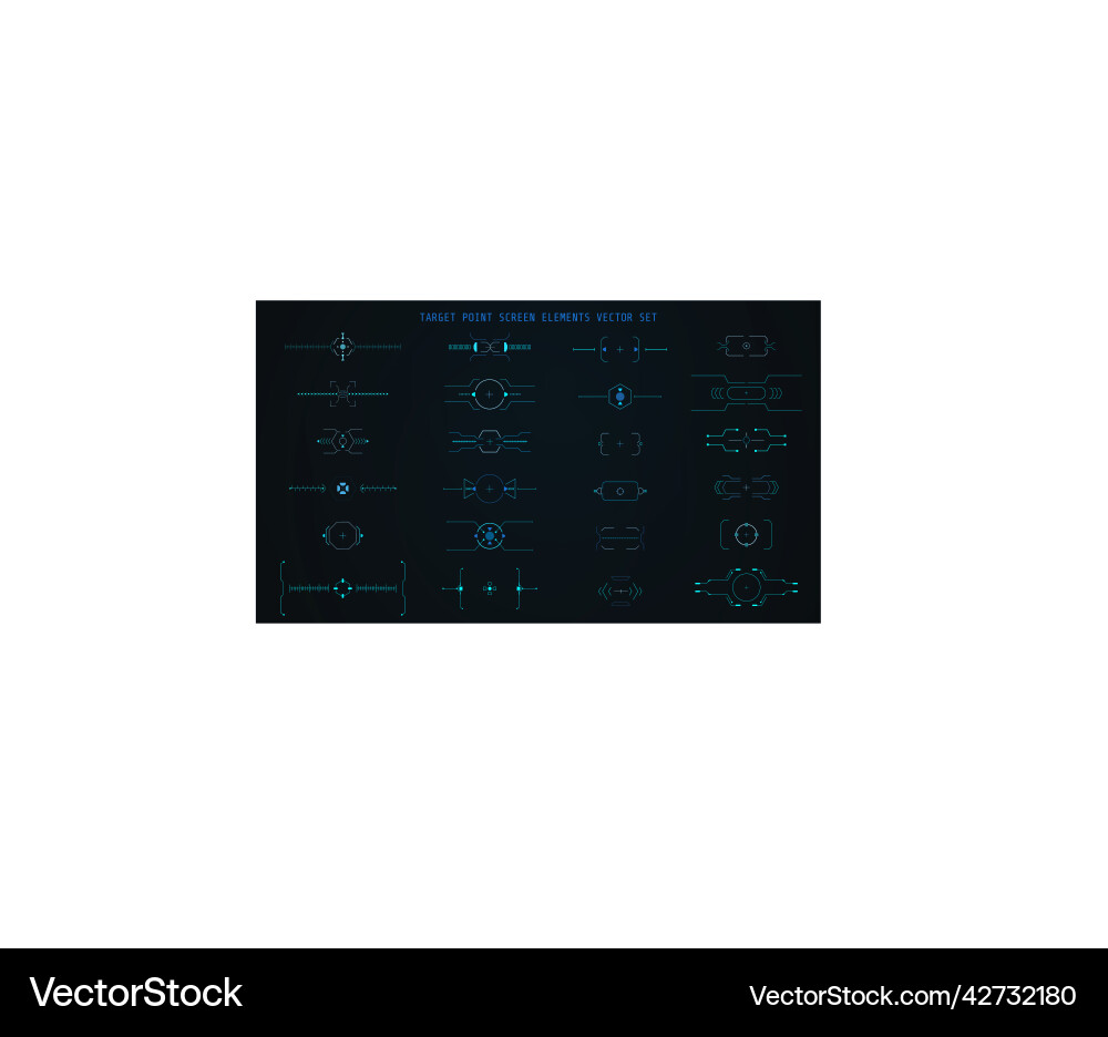 Hud abstract target point user screen elements set Hud abstract target point user screen elements set vector image