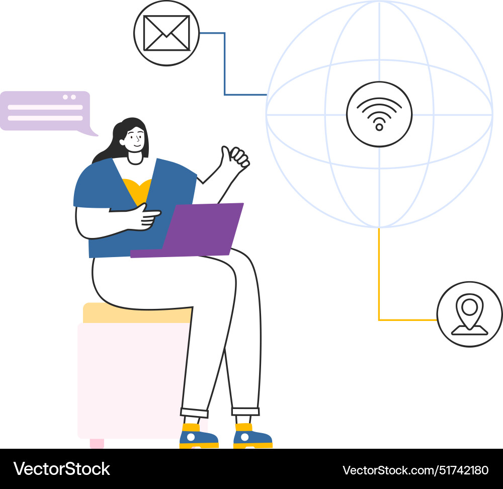 Intranet internet network connection technology Intranet internet network connection technology vector image