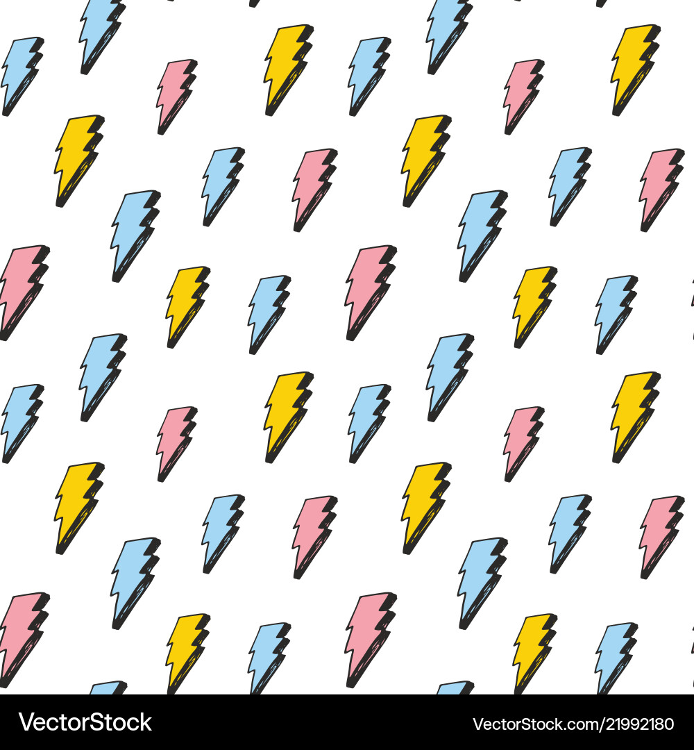 Lightning seamless pattern hand drawn sketched Lightning seamless pattern hand drawn sketched vector image
