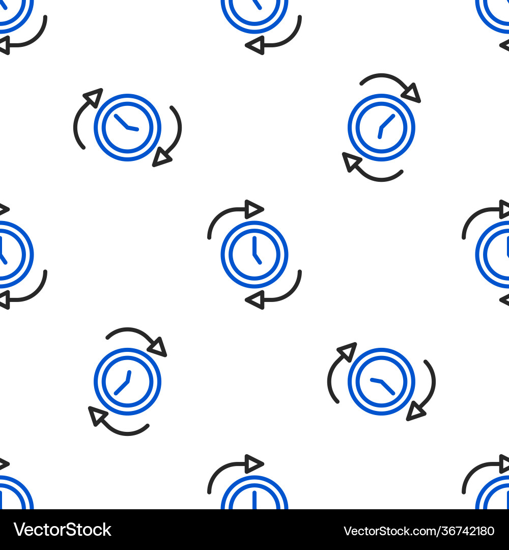 Line clock with arrow icon isolated seamless Vector Image
