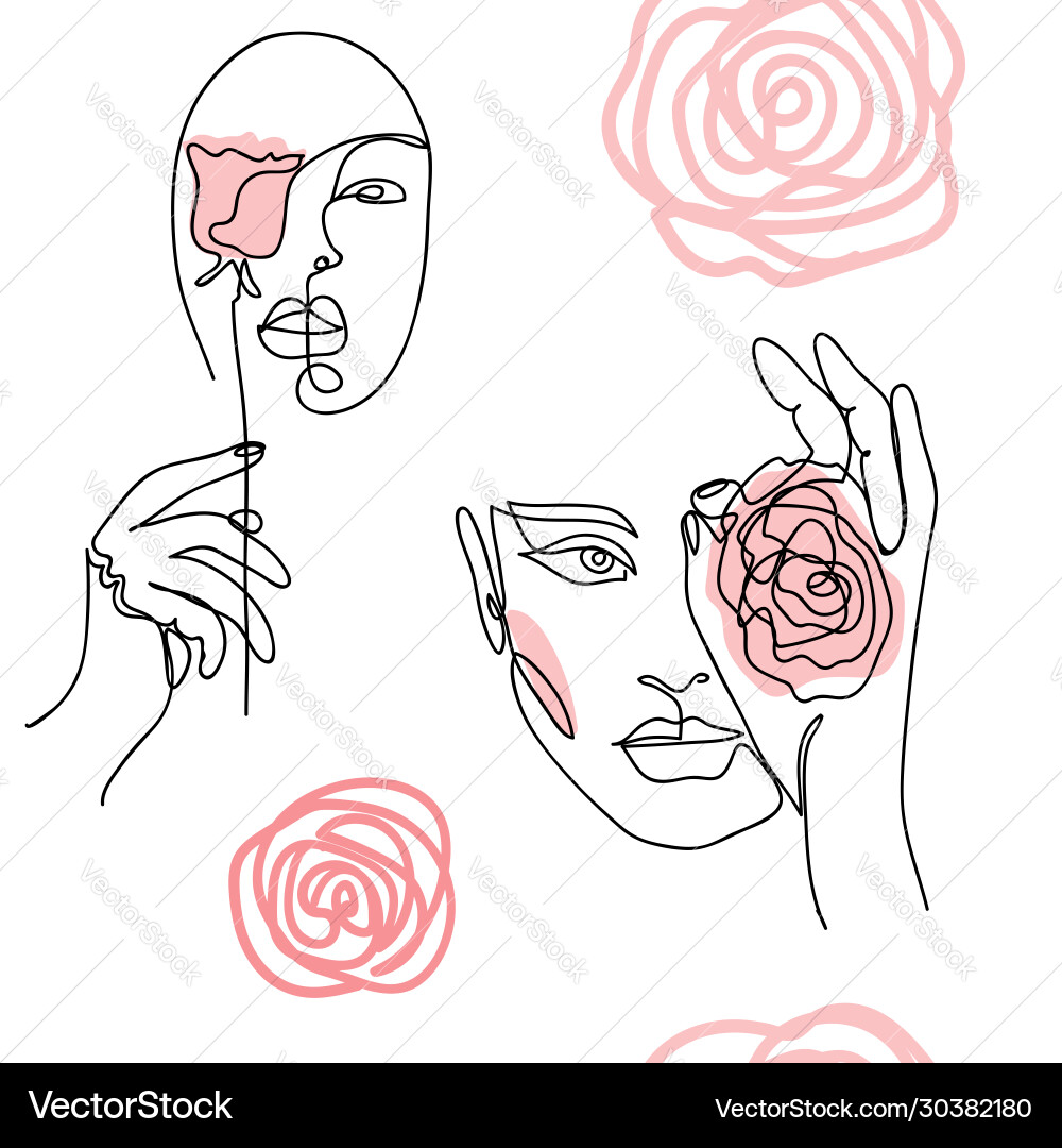 Mädchen Frau Gesicht Porträt Kopf mit Rosen Mädchen Frau Gesicht Porträt Kopf mit Rosen vektorbild