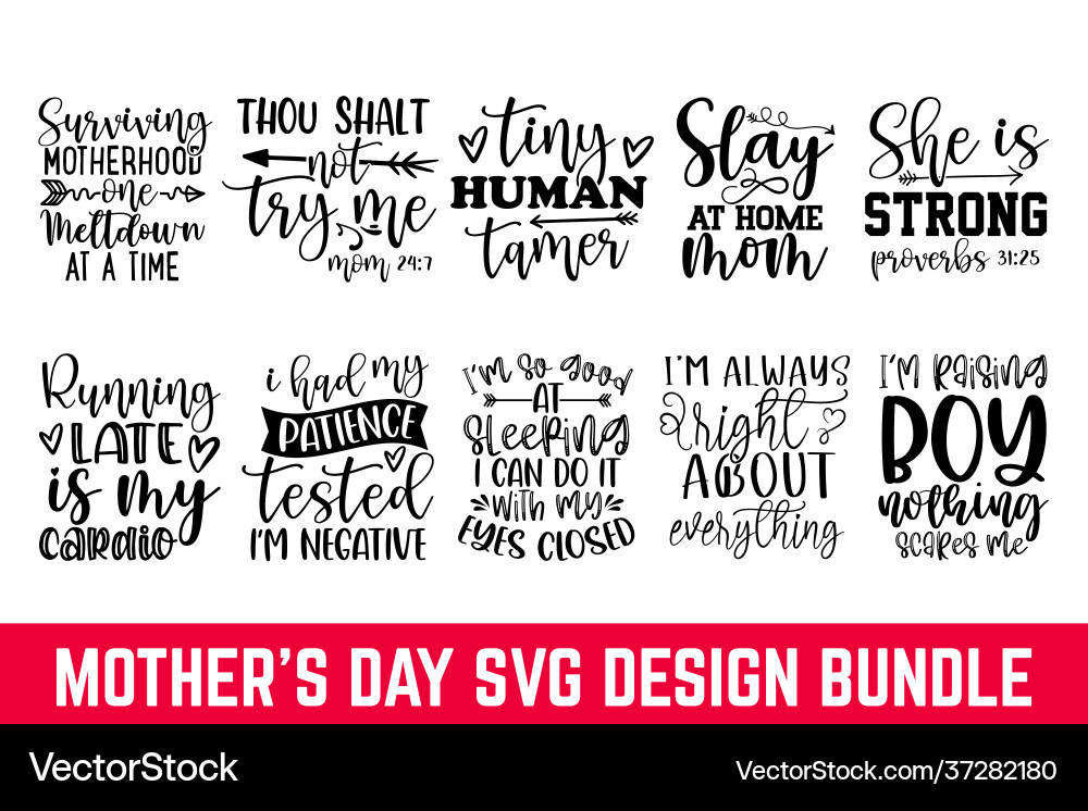 Mother's Day Typography Art Vector Image