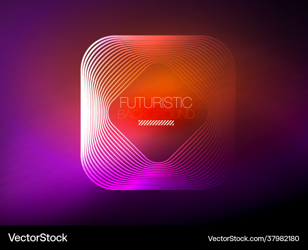 Neon color square shape lines abstract background Vector Image