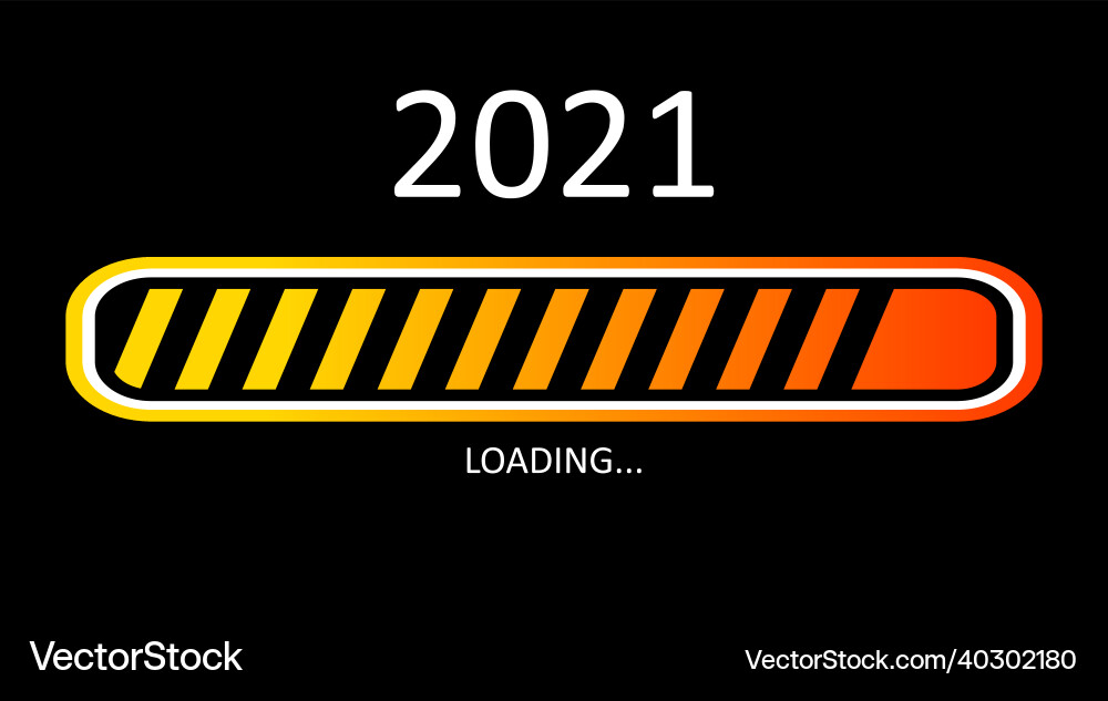 Progress bar new year 2021 goal planning loading Progress bar new year 2021 goal planning loading vector image
