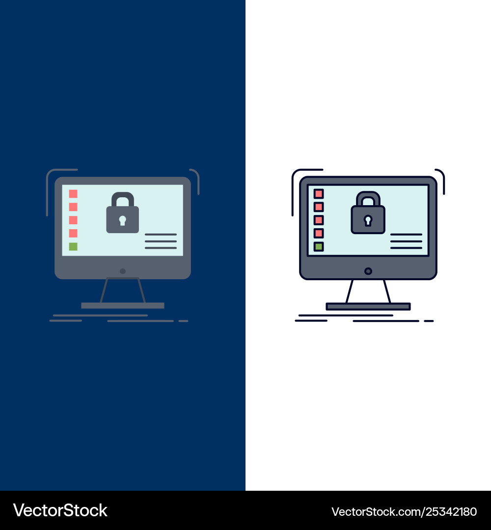 Secure protection safe system data flat color icon Secure protection safe system data flat color icon Vector Image