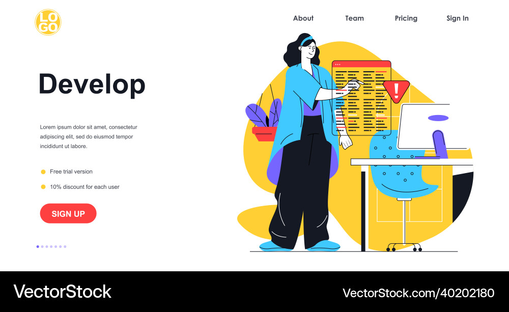 Software Development Web Banner vector image