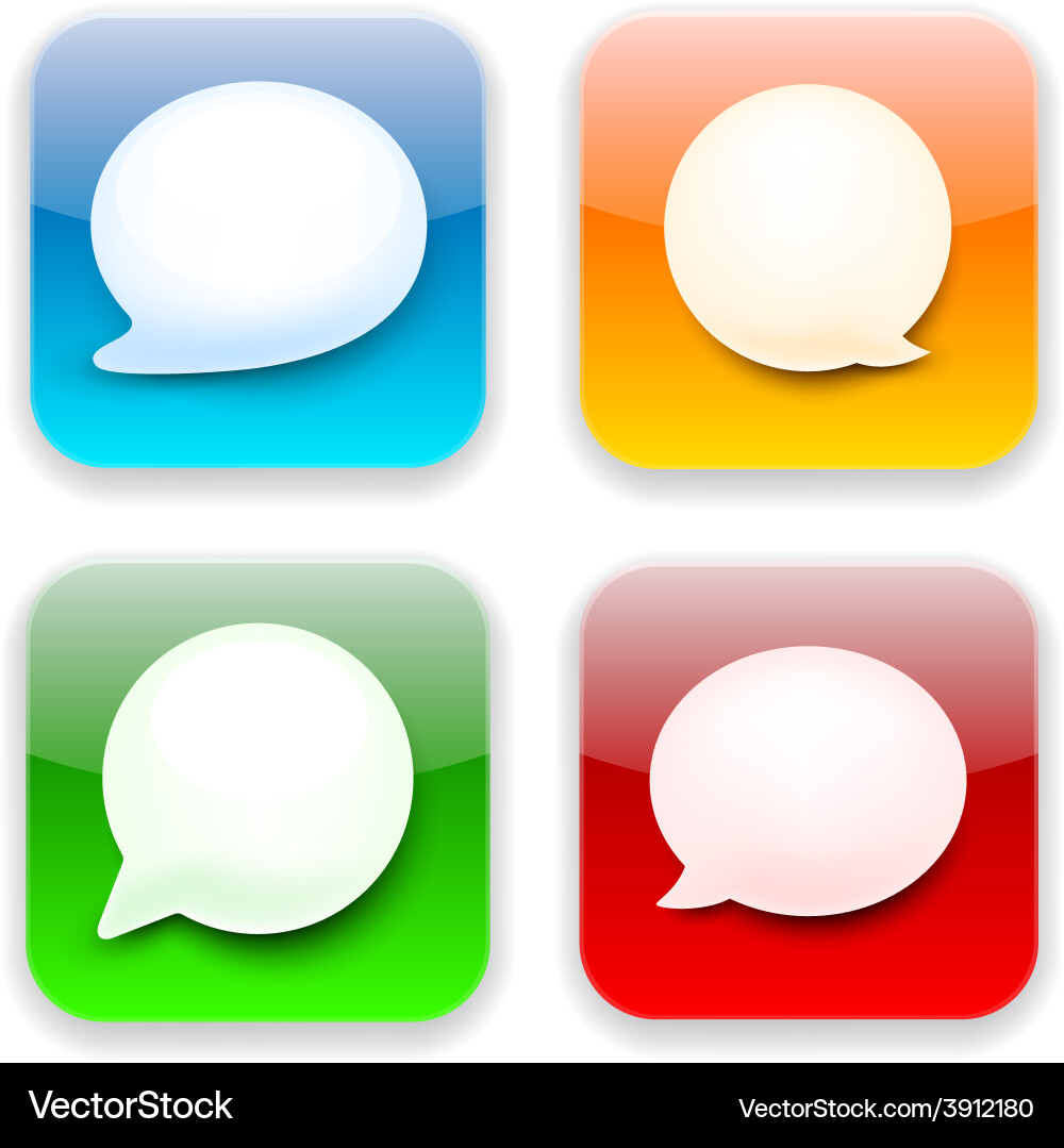 Web speech bubble app icons Vector Image