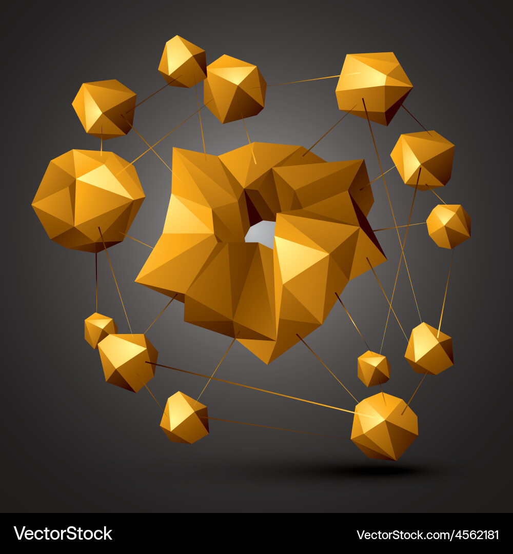 Asymmetric 3d abstract object colorful geometric Asymmetric 3d abstract object colorful geometric vector image