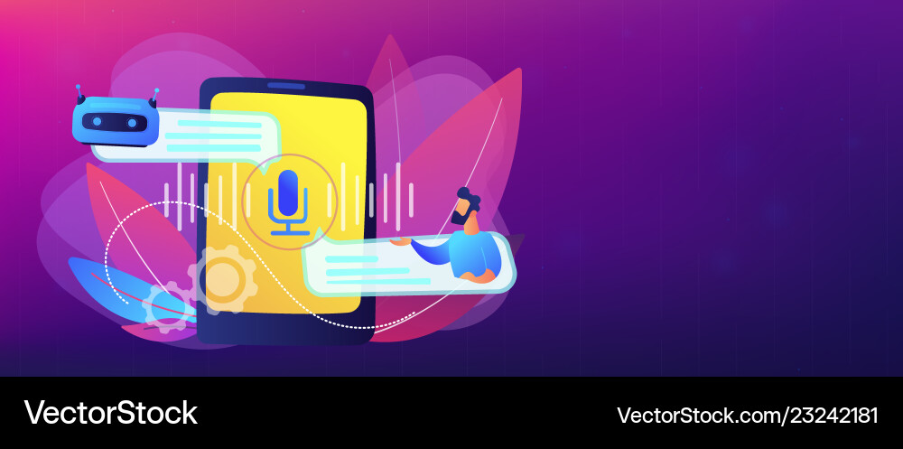 Chatbot voice controlled virtual assistant concept Chatbot voice controlled virtual assistant concept Vector Image