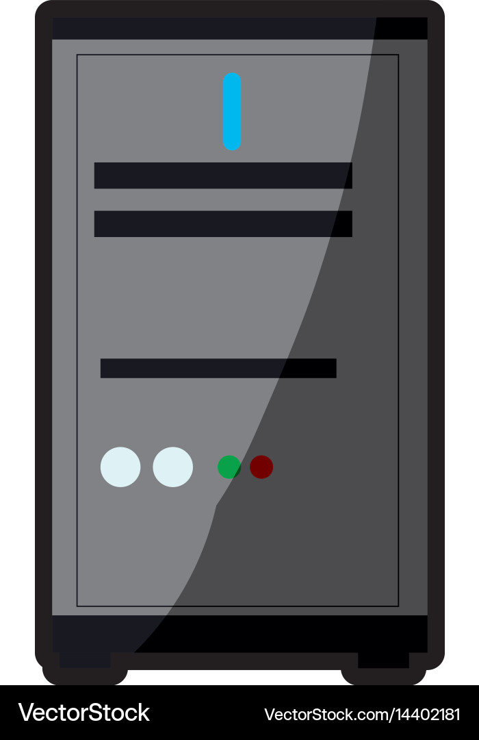 Computer server data work shadow vector image