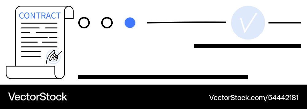 Contract signing process highlighted with check Vector Image