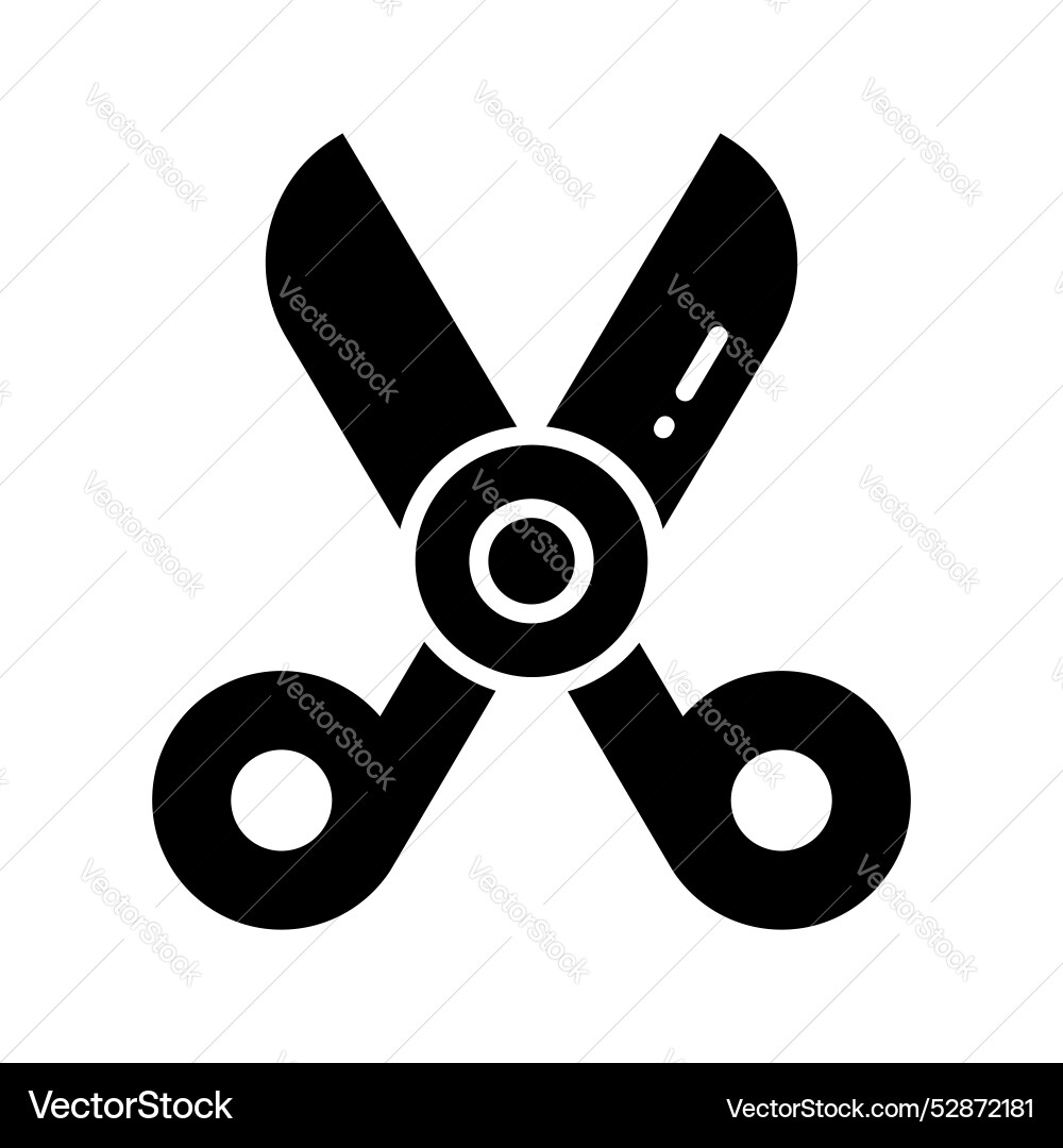 Creatively designed icon of scissors in trendy Vector Image