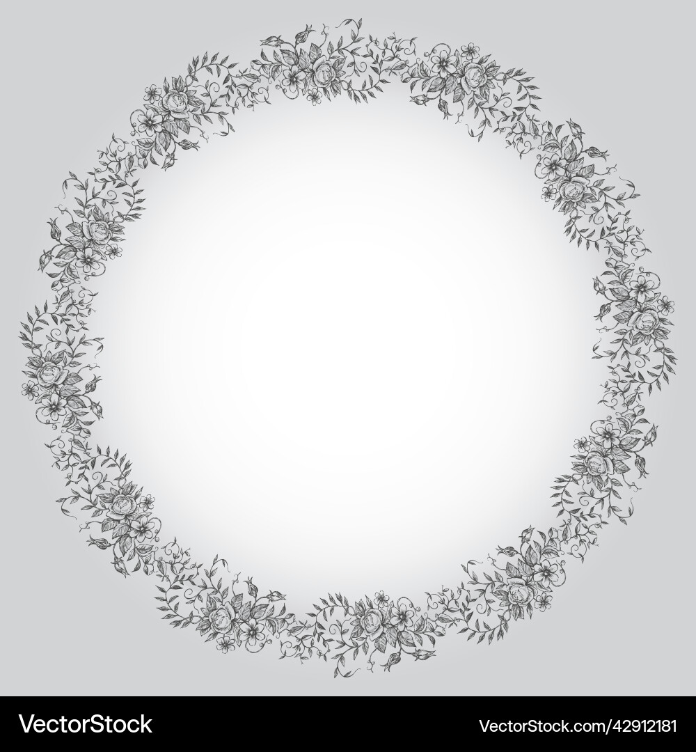 Decorative card with frame from sketches delicate Vector Image