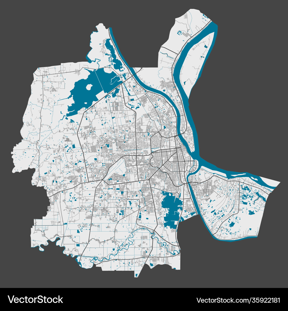 Detailed Map Phnom Penh City Cityscape Royalty Vector Image Detailed Map Phnom Penh City Cityscape Royalty Vector 35922181