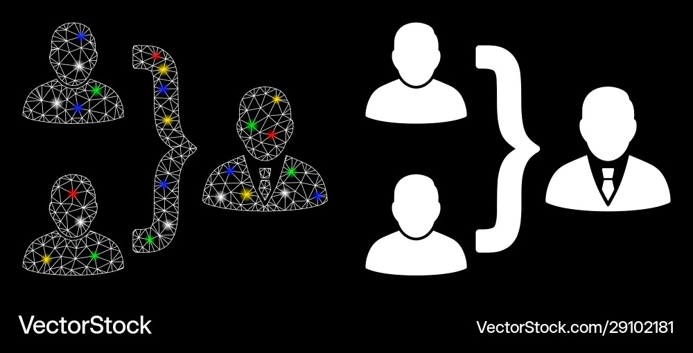Flare mesh wire frame user union icon with Flare mesh wire frame user union icon with vector image