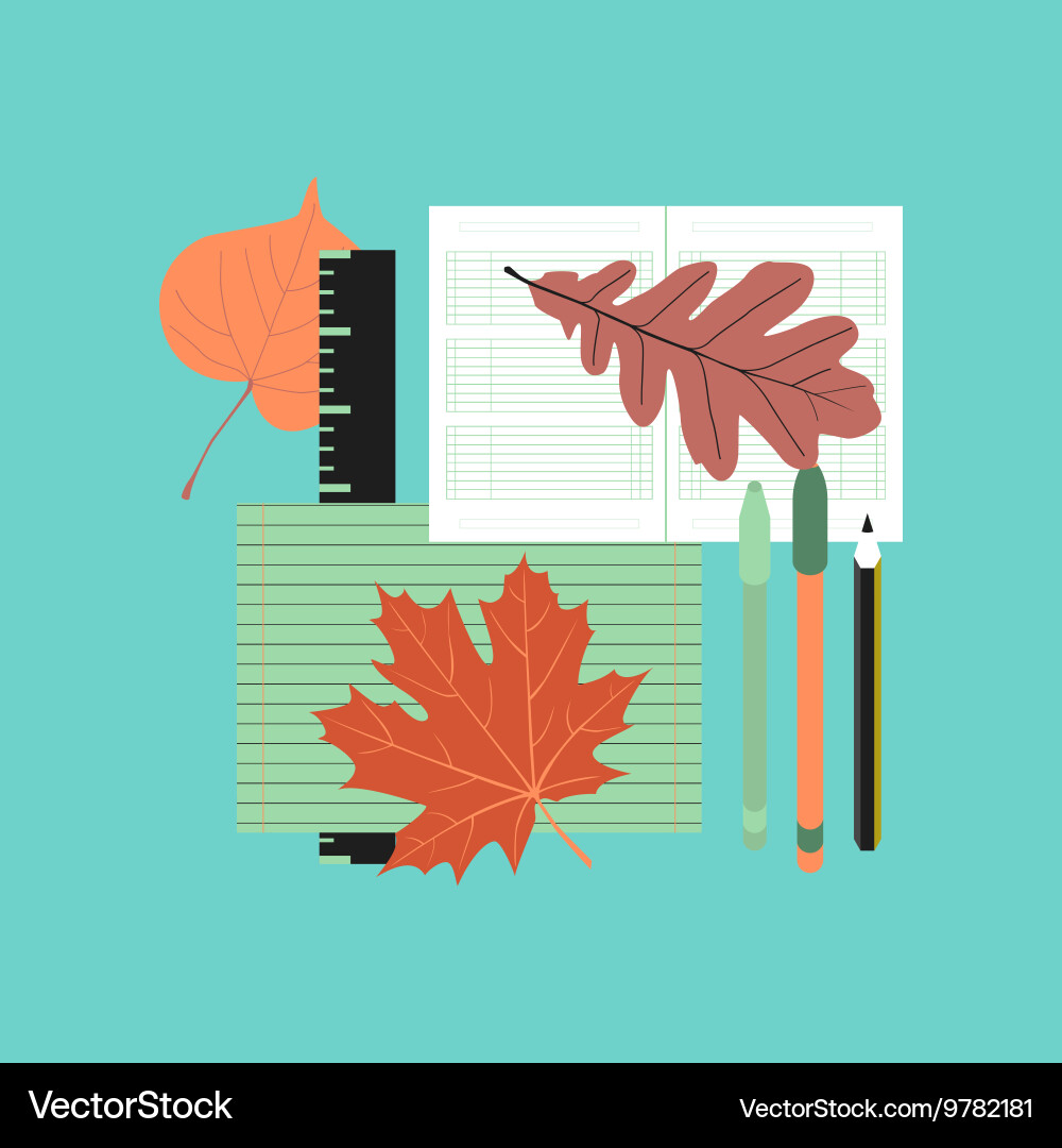 Flat icon on stylish background notebook pen Vector Image