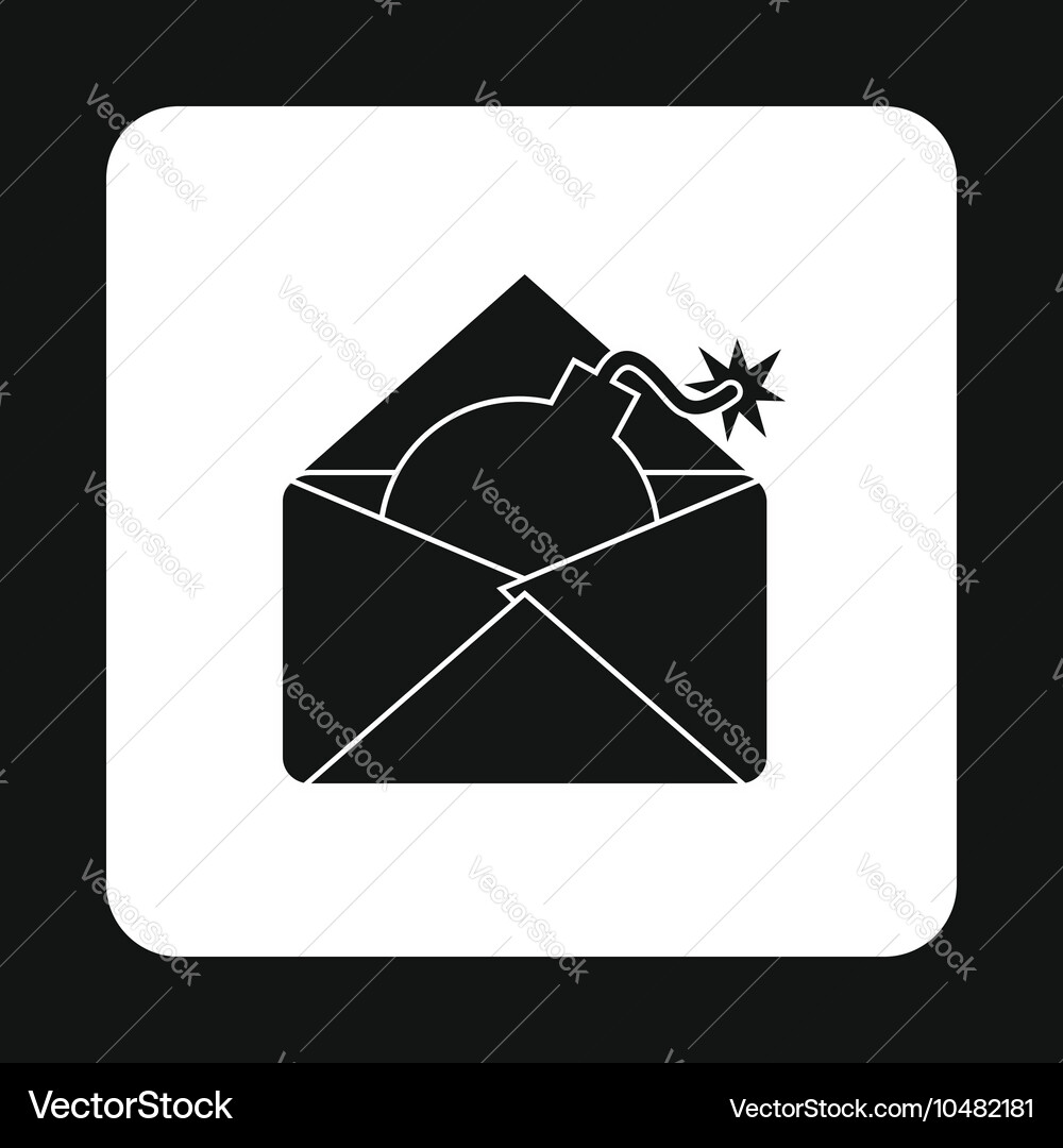 Hacking e-mail icon simple style vector image