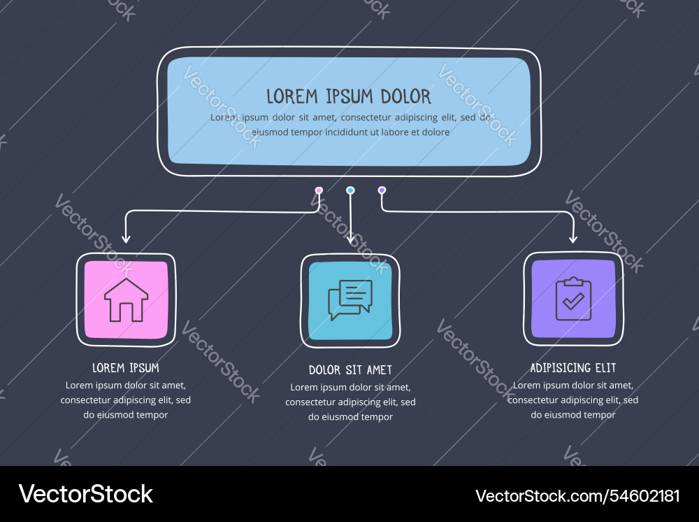 Hand drawn flow chart Hand drawn flow chart vector image