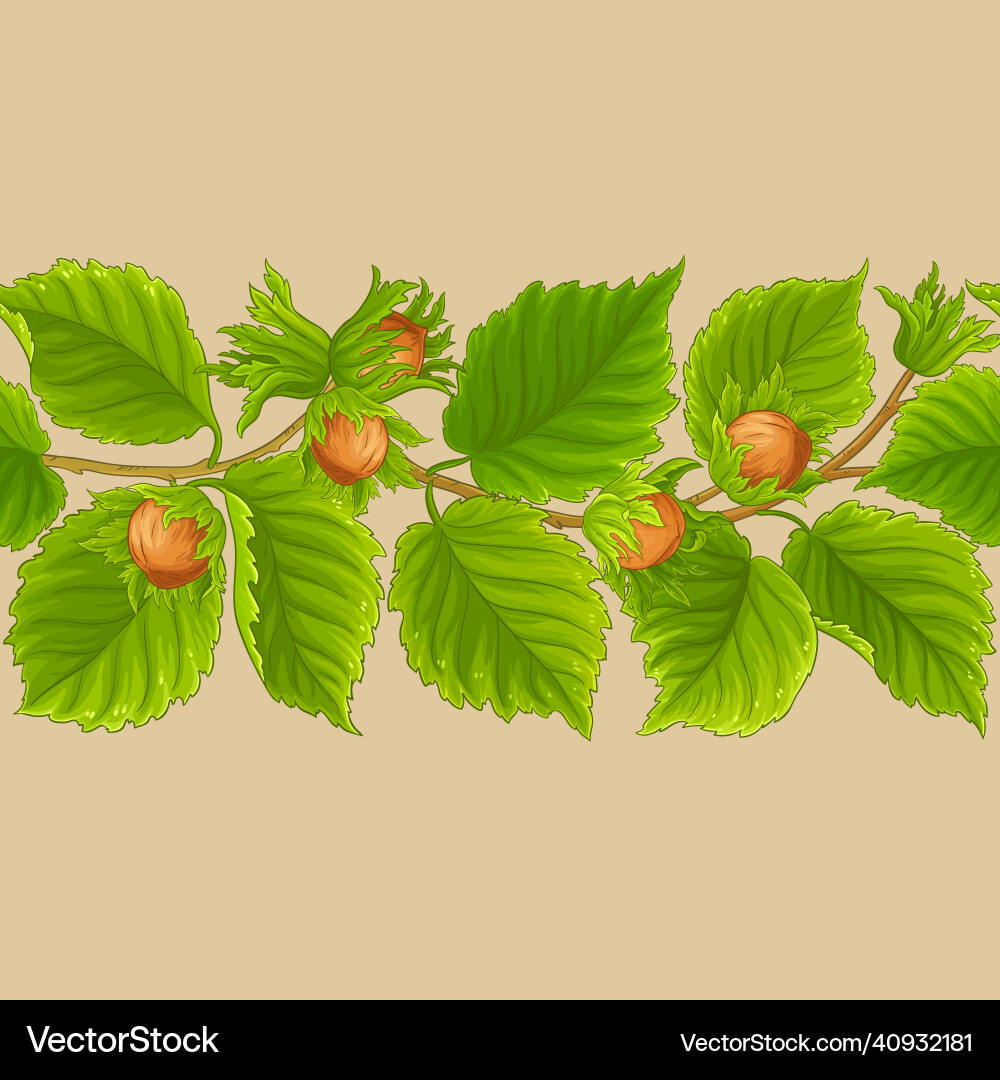 Hazelnut Branch Pattern vector image